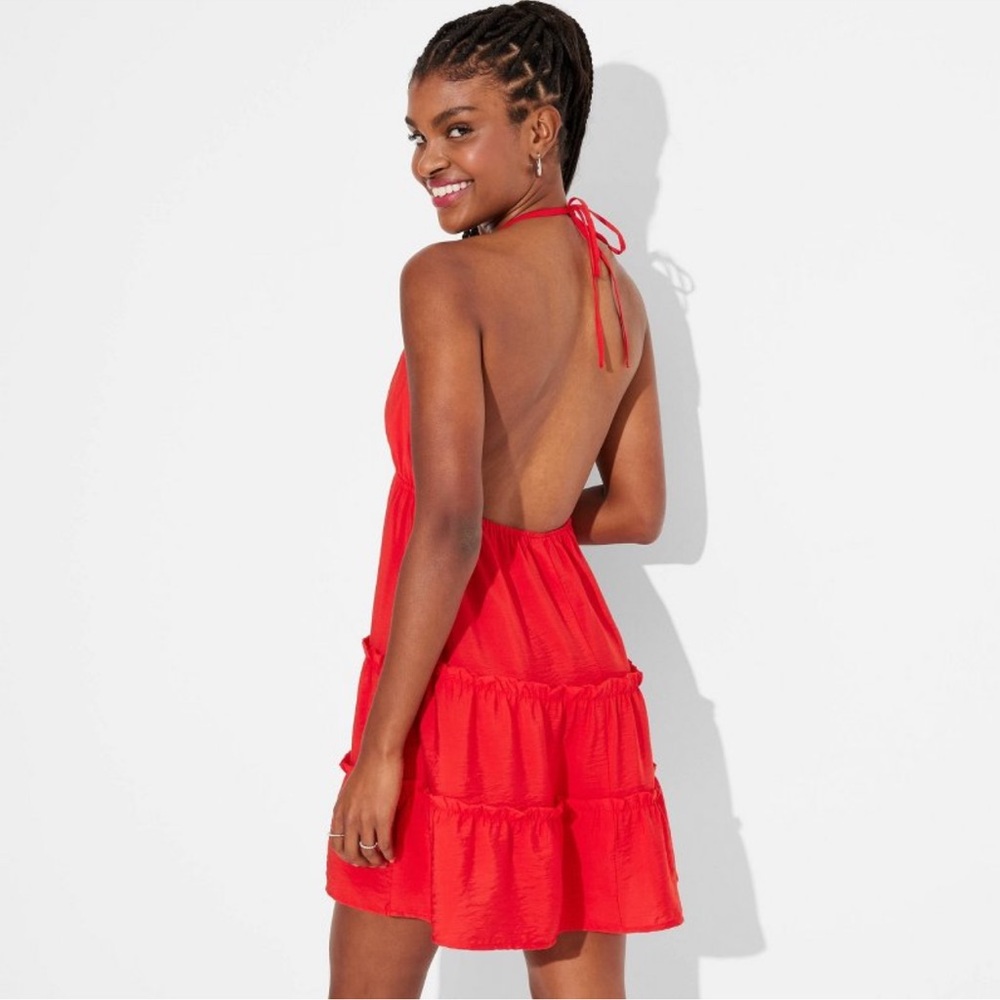 Women's Triangle Cup Tiered Mini Babydoll
Dress - Wild Fable™ Red L - Picture 9 of 13